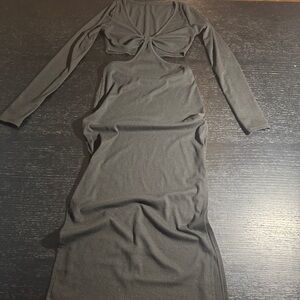 Sexy Twist with cutouts Long Sleeve Dress